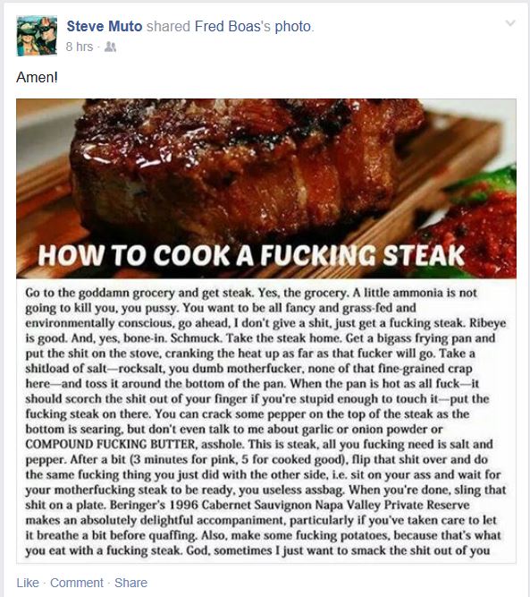 Steve Muto - How to Cook a Fucking Steak